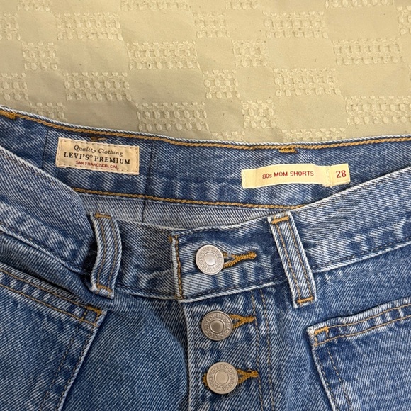 Levi's High-Waist Blue Denim Button-Fly Shorts - Picture 4 of 4